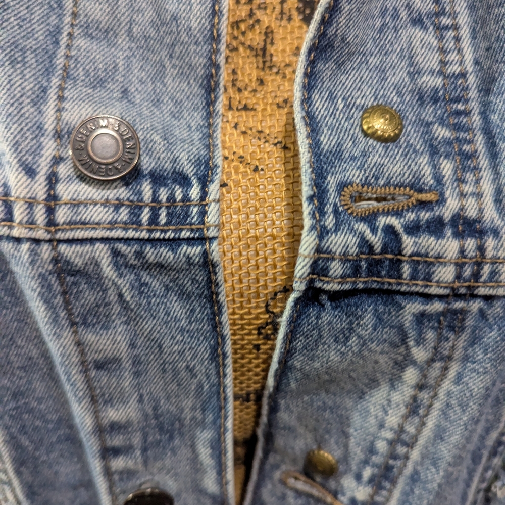 Embroidered Denim Jacket with Ruffle Hem - Picture 11 of 15